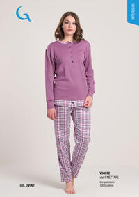 PIGIAMA DONNA M/L V50072 Tellini S.r.l. Ingrosso Abbigliamento